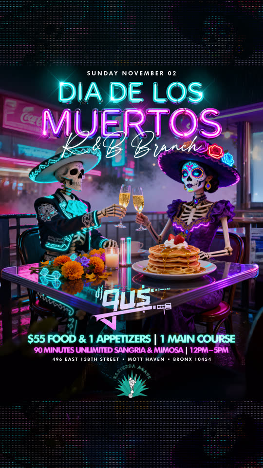 Día de los Muertos, brunch flyer
