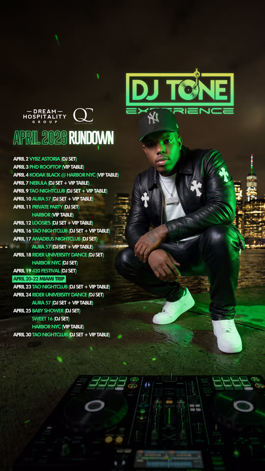 DJ Tone Experience, april 2026 rundown