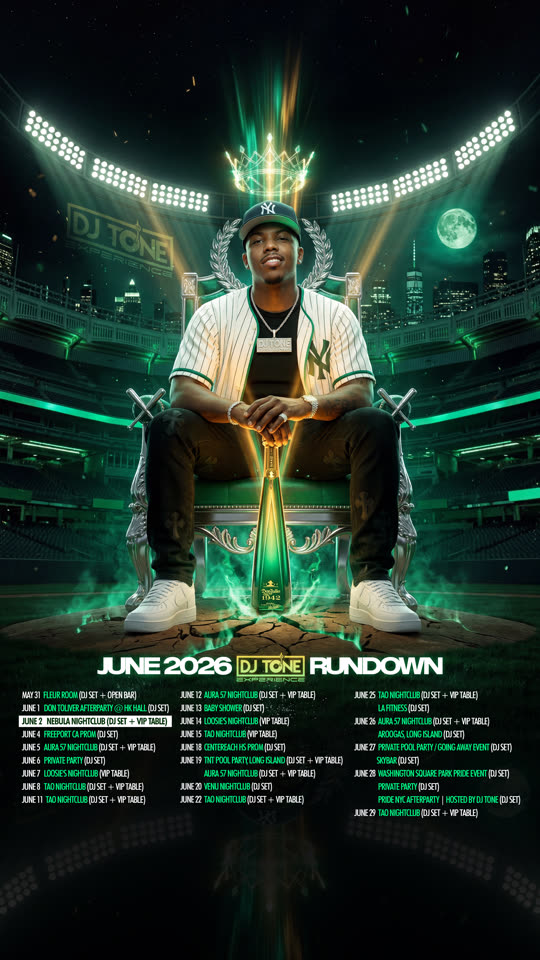 DJ Tone Experience, june 2026 rundown