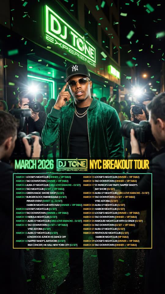 DJ Tone Experience, nyc breakout tour