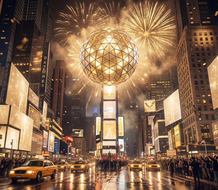 New Year's Eve 2026, screen visuals